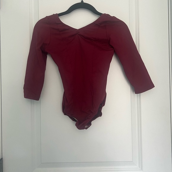 Revolution Dancewear Maroon Long Sleeve Leotard Size Large - Picture 1 of 3